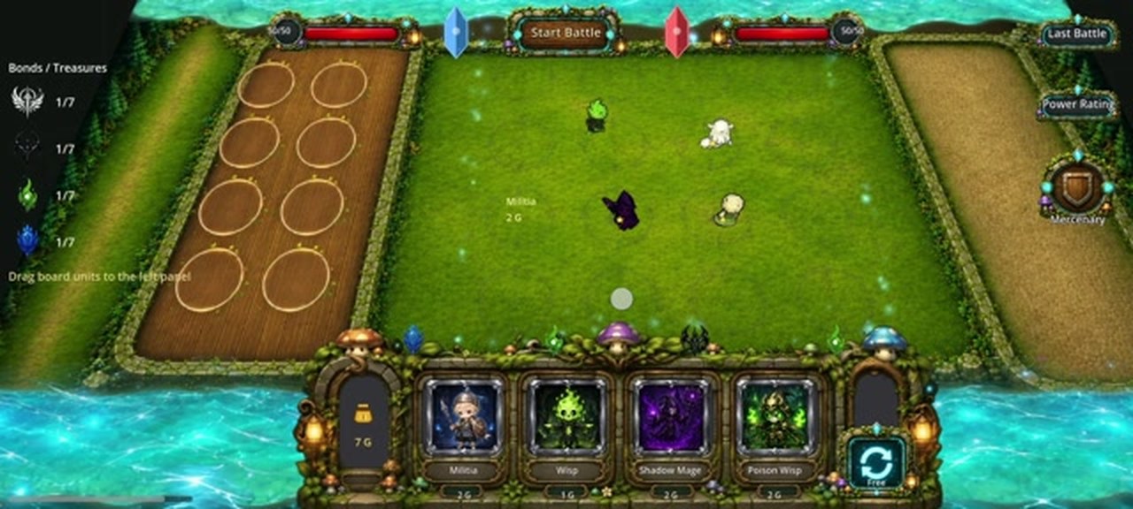 Glory team setup gameplay screen